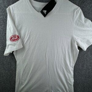 NWT Adidas Short Sleeve White T Shirt ACC College Sports Medium Cotton Jersey